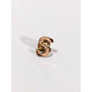 Vintage Gold Tone Initial Letter S Small Lapel Pin